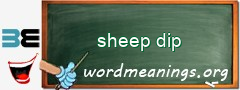 WordMeaning blackboard for sheep dip